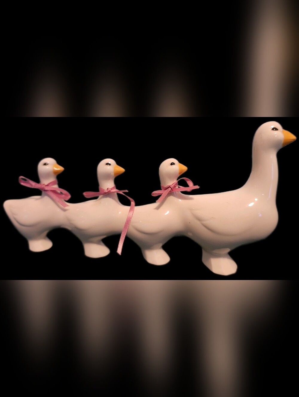 Vintage 1970s Ceramic Ducks in a Row
